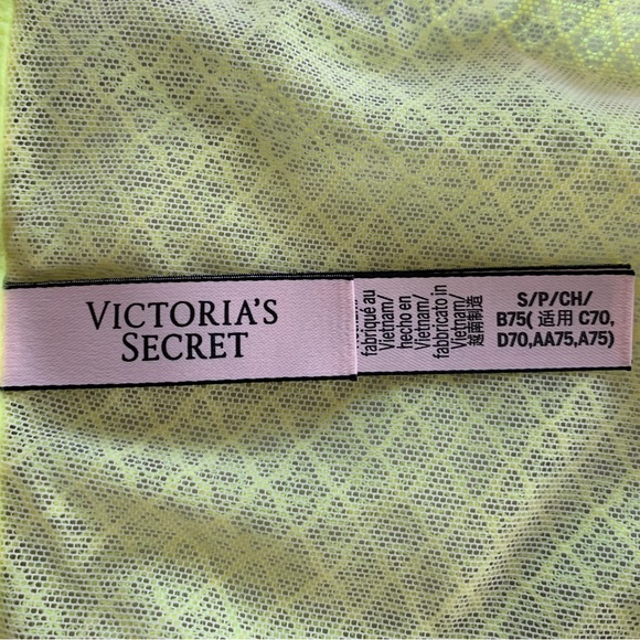 NWOT Victoria’s Secret neon yellow bustier with deep V pale pink trim Size S - Picture 5 of 5